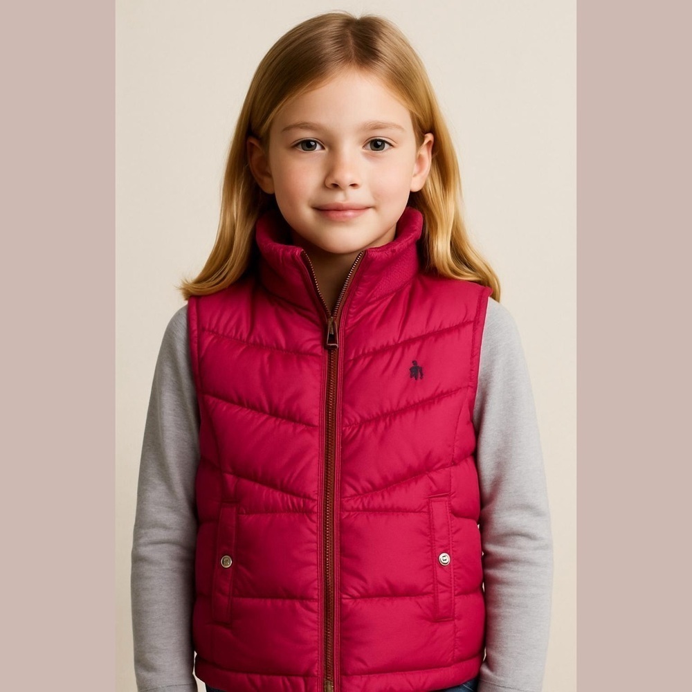 Old Navy Girls Pink Puffer Vest Medium